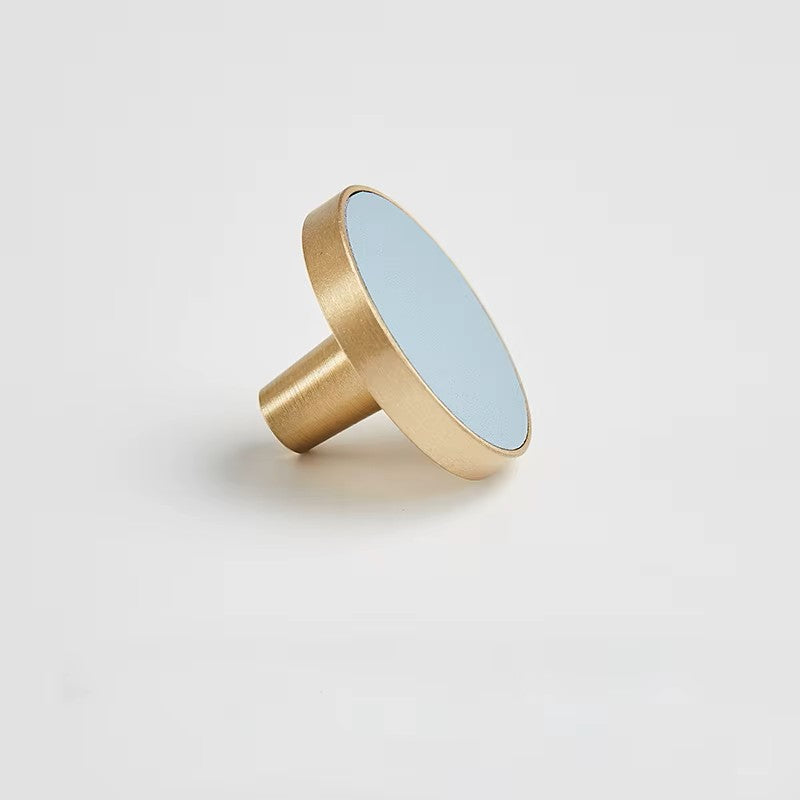 Beaumont Leather + Brass Knob - Celeste Blue - Preorder