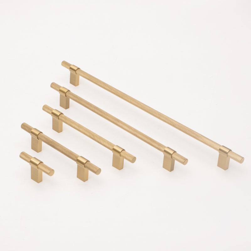 Atelier Knurled T-bar Pull Brushed Brass Preorder