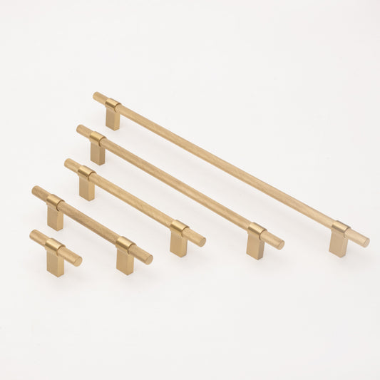 Atelier Knurled T-bar Pull Brushed Brass Preorder