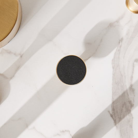 Beaumont Leather + Brass Knob - Obsidian Black - Preorder